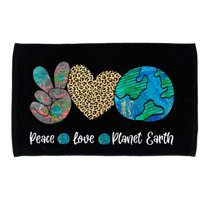 Peace Love Earth Day Everyday Love Earth Environmentalist Microfiber Hand Towel