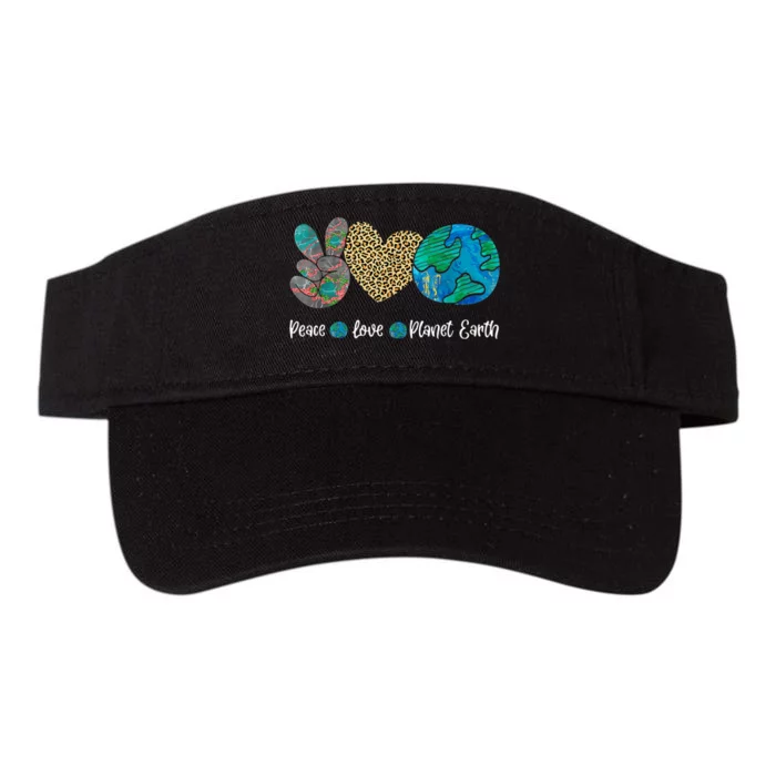 Peace Love Earth Day Everyday Love Earth Environmentalist Valucap Bio-Washed Visor