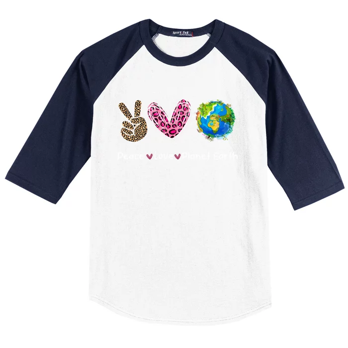 Peace Love Earth Day Save Our Planet Environt Protection Meaningful Gift Baseball Sleeve Shirt