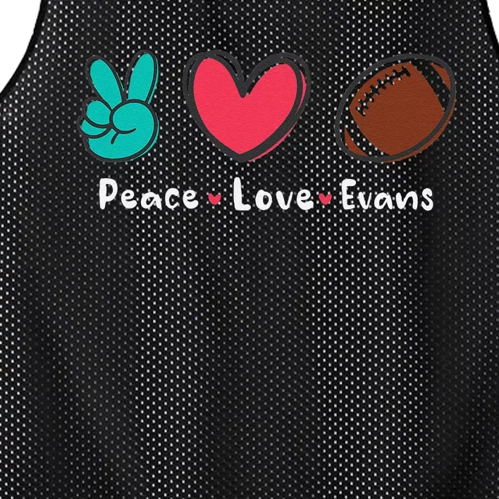 Peace Love Evans Football Mesh Reversible Basketball Jersey Tank