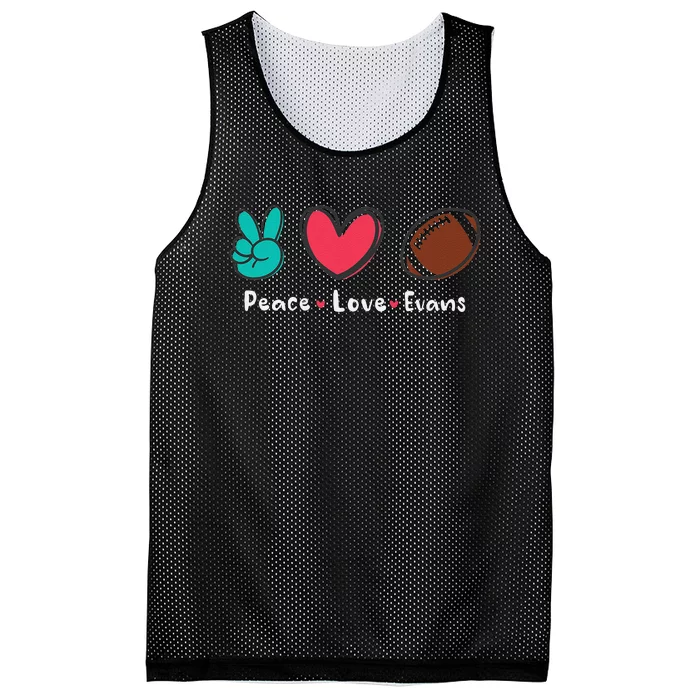 Peace Love Evans Football Mesh Reversible Basketball Jersey Tank