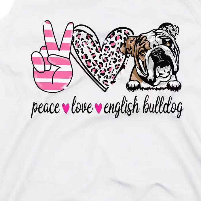 Peace Love English Bulldog Dog Lover Gift Tank Top