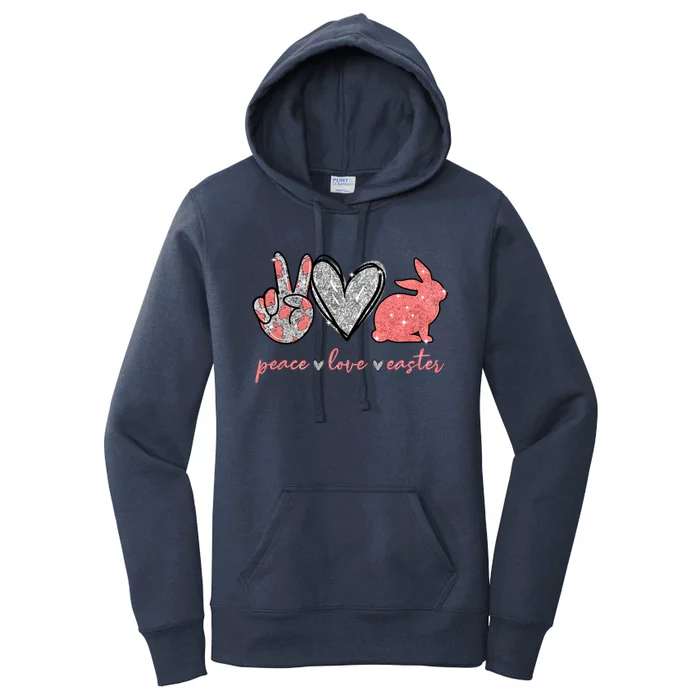 Peace Love Easter Bunny Happy Easter Day Funny Gift Women's Pullover Hoodie