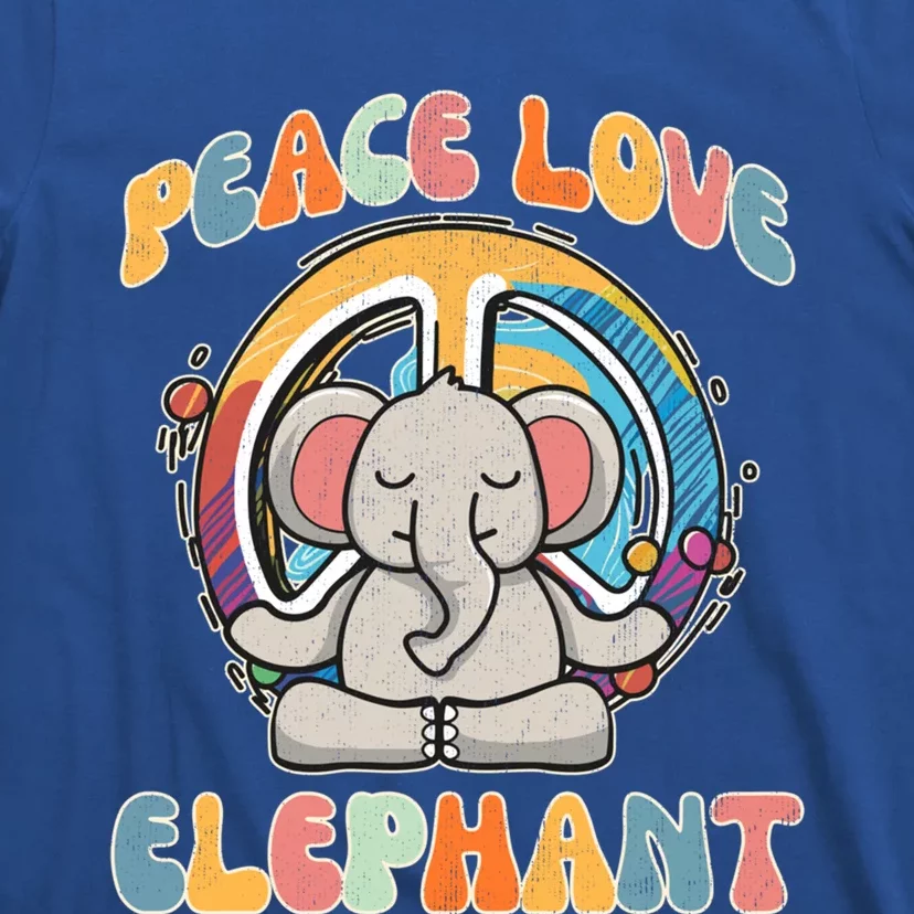 Peace Love Elephant Hippie Yoga Funny Boar Meditation Humor Gift T-Shirt