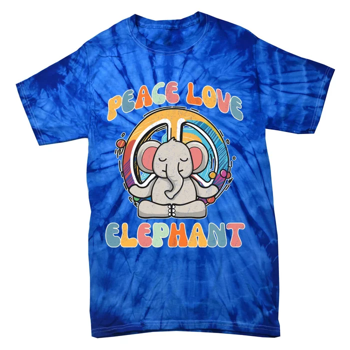 Peace Love Elephant Hippie Yoga Funny Boar Meditation Humor Gift Tie-Dye T-Shirt