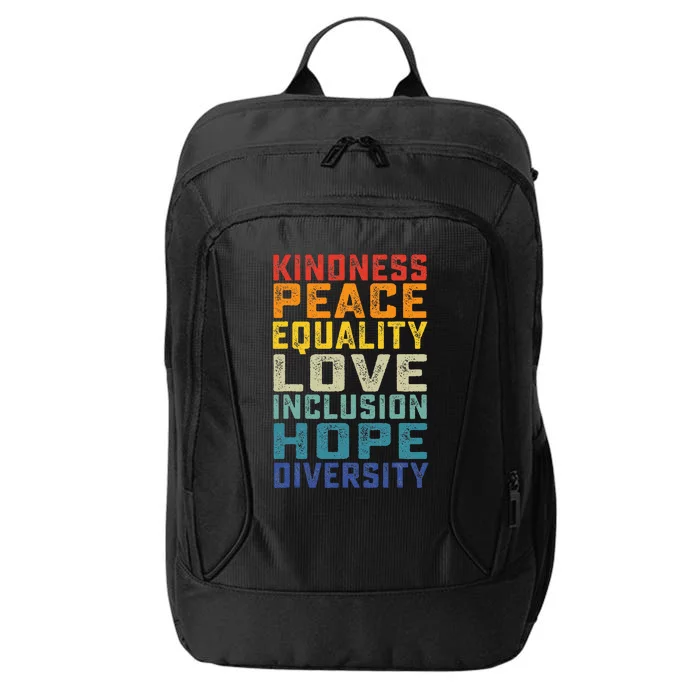 Peace Love Equality Inclusion Diversity Human Rights City Backpack