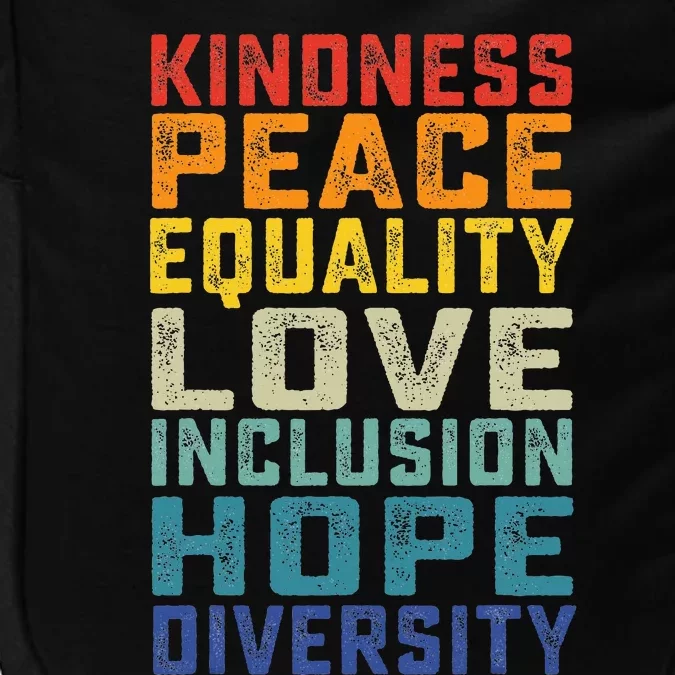 Peace Love Equality Inclusion Diversity Human Rights Impact Tech Backpack