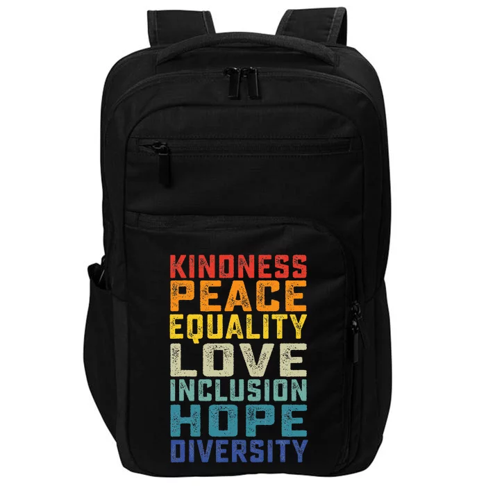 Peace Love Equality Inclusion Diversity Human Rights Impact Tech Backpack