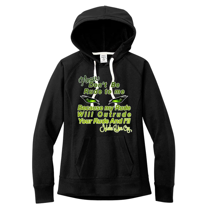 Please Don't Be Rude to Me Cat Eye Women's Fleece Hoodie