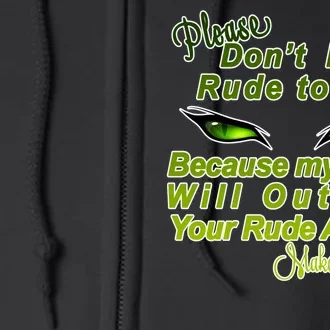 Please Don't Be Rude to Me Cat Eye Full Zip Hoodie