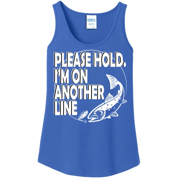 Please Hold I'm On The Other Line Ladies Essential Tank