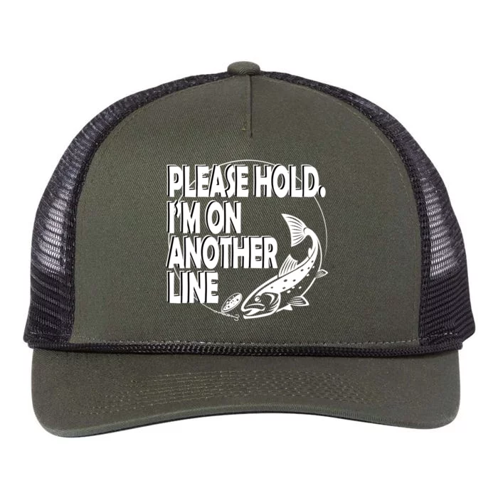 Please Hold I'm On The Other Line Retro Rope Trucker Hat Cap