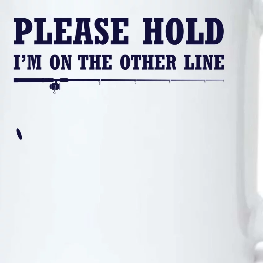 Please Hold I'm On The Other Line Funny Black Color Changing Mug