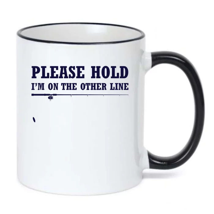 Please Hold I'm On The Other Line Funny Black Color Changing Mug