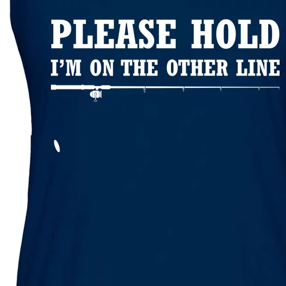 Please Hold I'm On The Other Line Funny Ladies Essential Flowy Tank