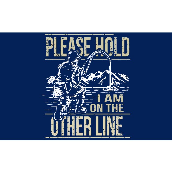 Please Hold I'm On The Other Line Vintage Funny Fishing Bumper Sticker