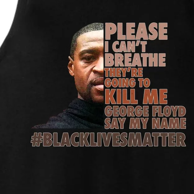 Please I Can't Breathe Geoge Floyd #BLM Ladies Tri-Blend Wicking Tank