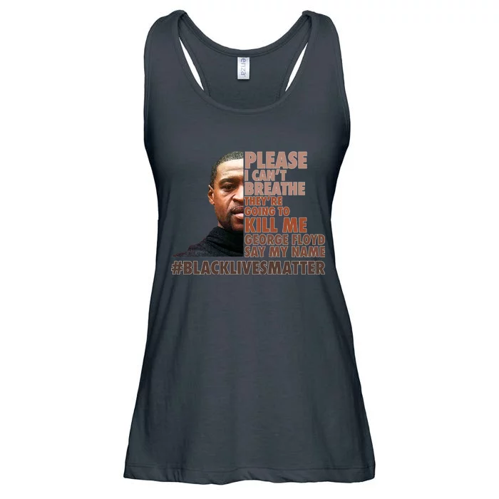 Please I Can't Breathe Geoge Floyd #BLM Ladies Essential Flowy Tank