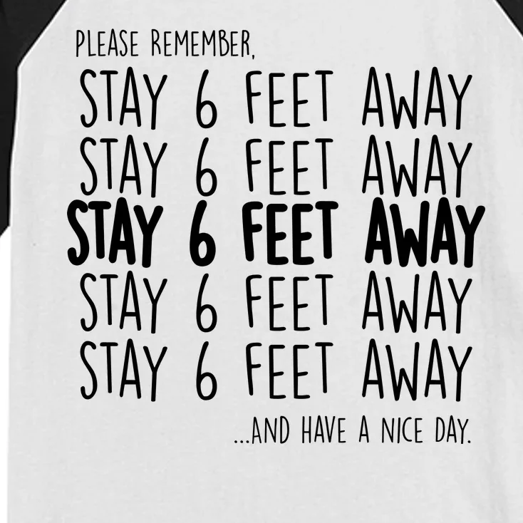 Please Remember Stay 6 Feet Away Kids Colorblock Raglan Jersey