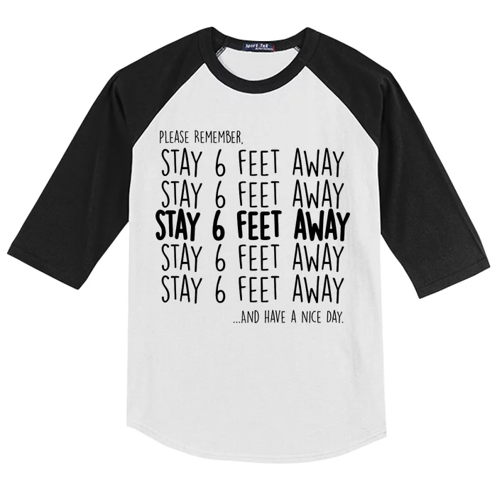 Please Remember Stay 6 Feet Away Kids Colorblock Raglan Jersey