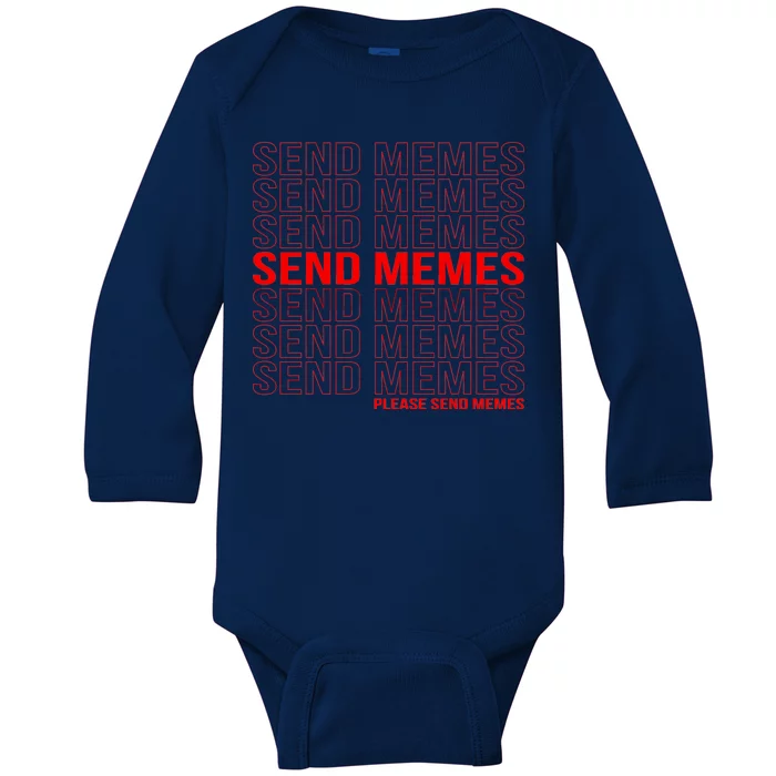 Please Send Memes Baby Long Sleeve Bodysuit