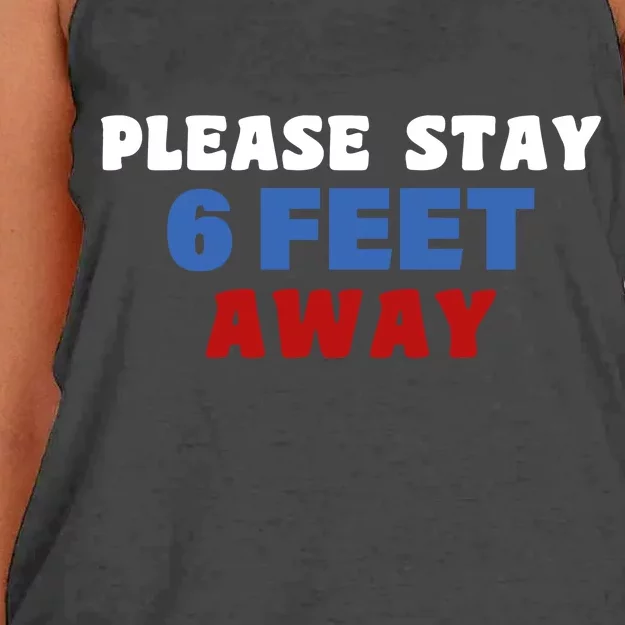 Please Stay 6 Feet Away From Me Women's Knotted Racerback Tank