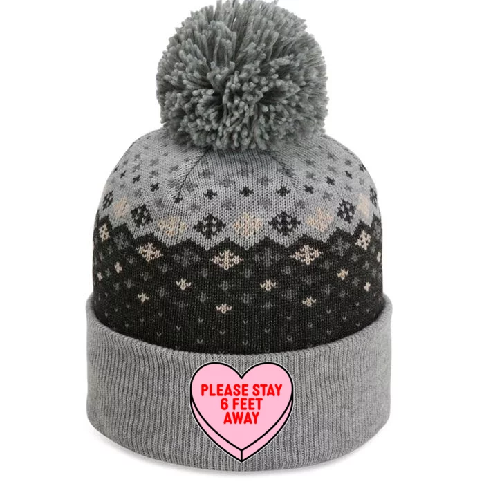 Please Stay 6 Feet Away Quarantine Anti-Valentine The Baniff Cuffed Pom Beanie