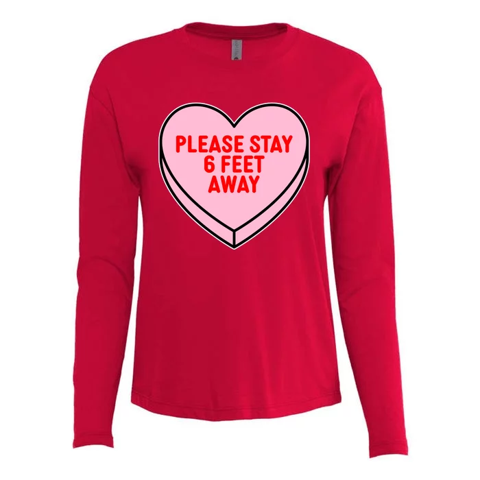 Please Stay 6 Feet Away Quarantine Anti-Valentine Womens Cotton Relaxed Long Sleeve T-Shirt