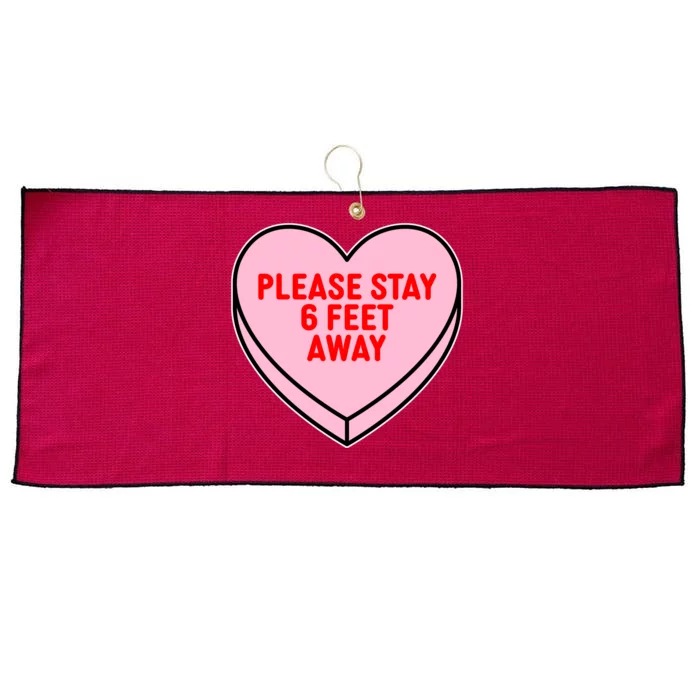 Please Stay 6 Feet Away Quarantine Anti-Valentine Large Microfiber Waffle Golf Towel