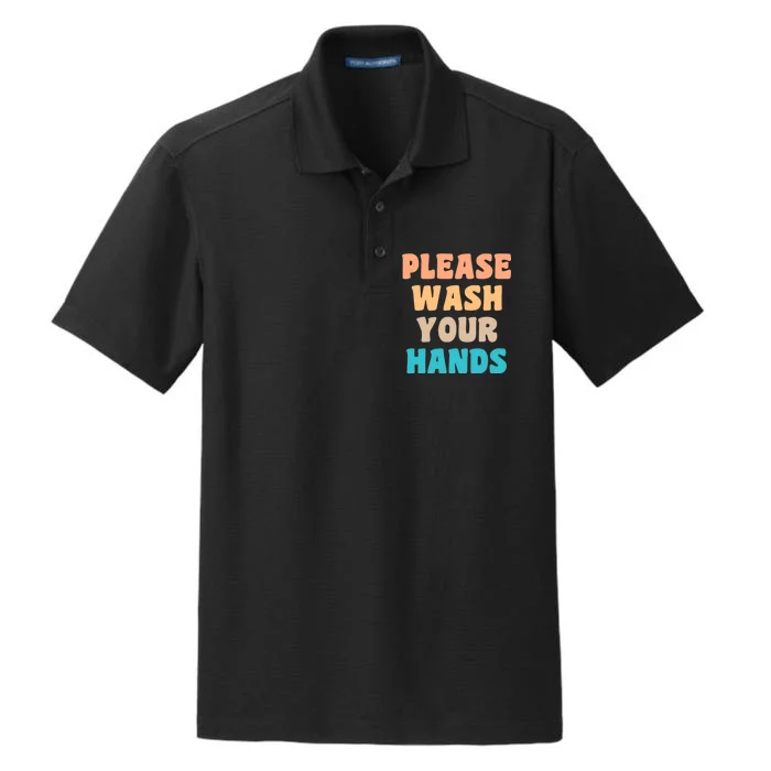 Please Wash Your Hands Dry Zone Grid Performance Polo