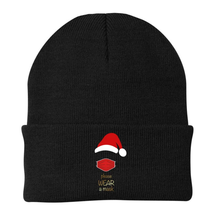 Please Wear A Mask Santa Reminder Knit Cap Winter Beanie