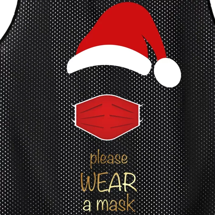 Please Wear A Mask Santa Reminder Mesh Reversible Basketball Jersey Tank