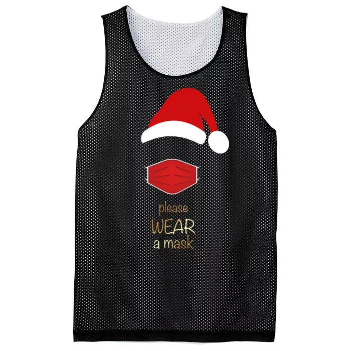 Please Wear A Mask Santa Reminder Mesh Reversible Basketball Jersey Tank