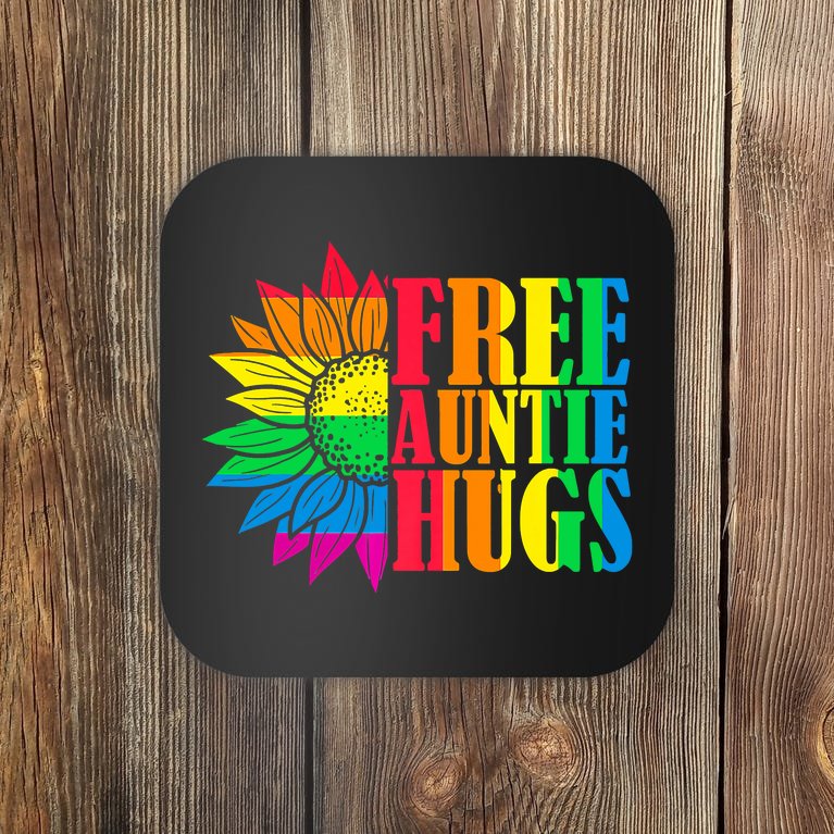 Proud LGBT Free Auntie Hugs LGBT Pride Month Coaster