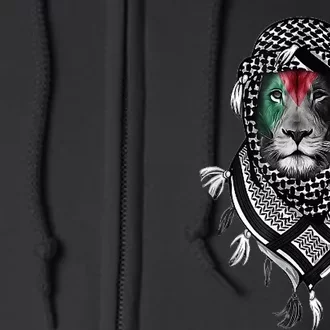 Palestinian Lion Free Palestine Free Gaza Full Zip Hoodie