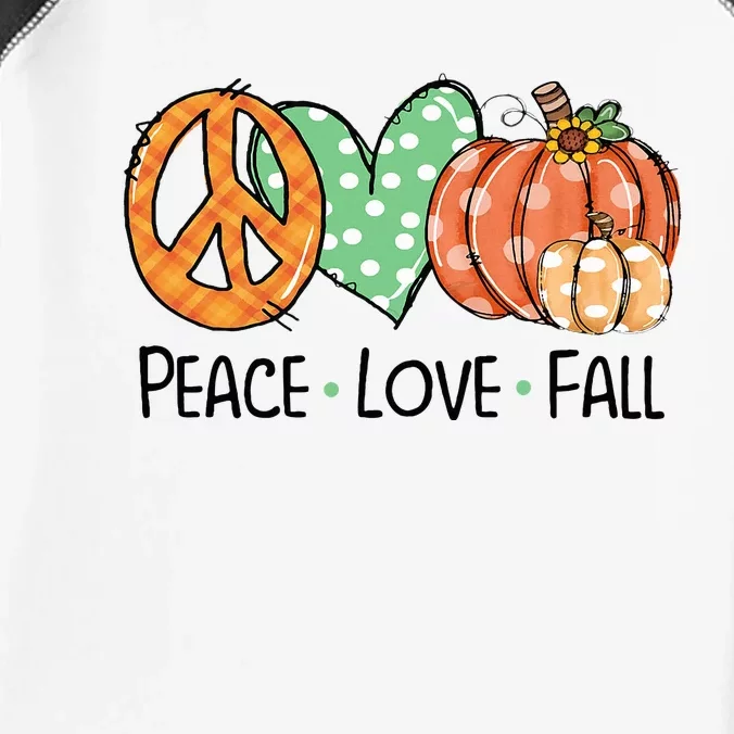 Peace & Love & Fall Pumpkin Autum Happy Fall Thanksgiving Infant Baby Jersey Bodysuit