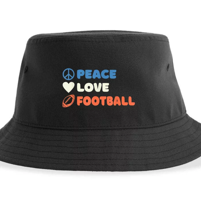 Peace Love Football Footballer Sustainable Bucket Hat