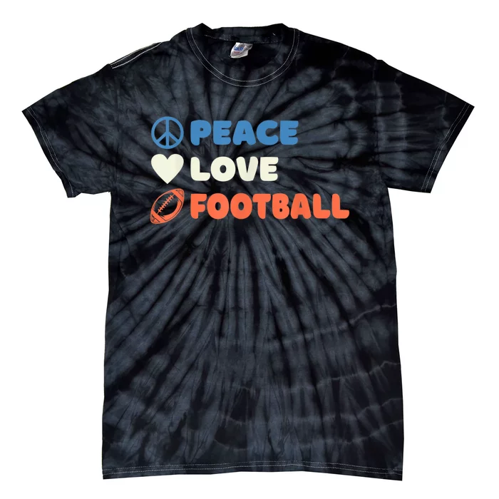 Peace Love Football Footballer Tie-Dye T-Shirt