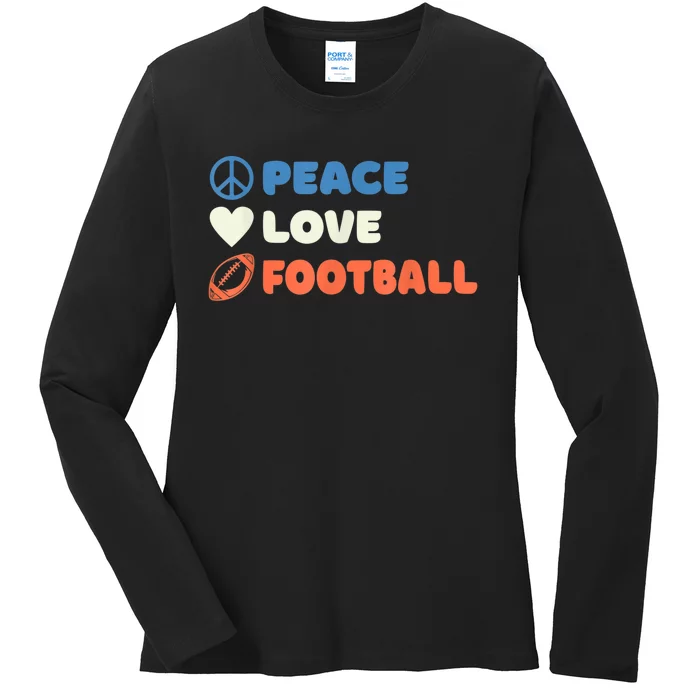 Peace Love Football Footballer Ladies Long Sleeve Shirt