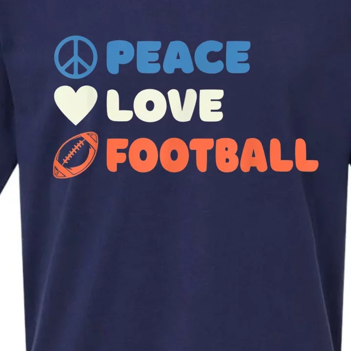 Peace Love Football Footballer Sueded Cloud Jersey T-Shirt