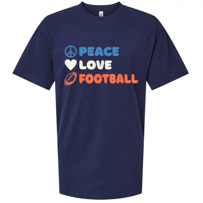 Peace Love Football Footballer Sueded Cloud Jersey T-Shirt