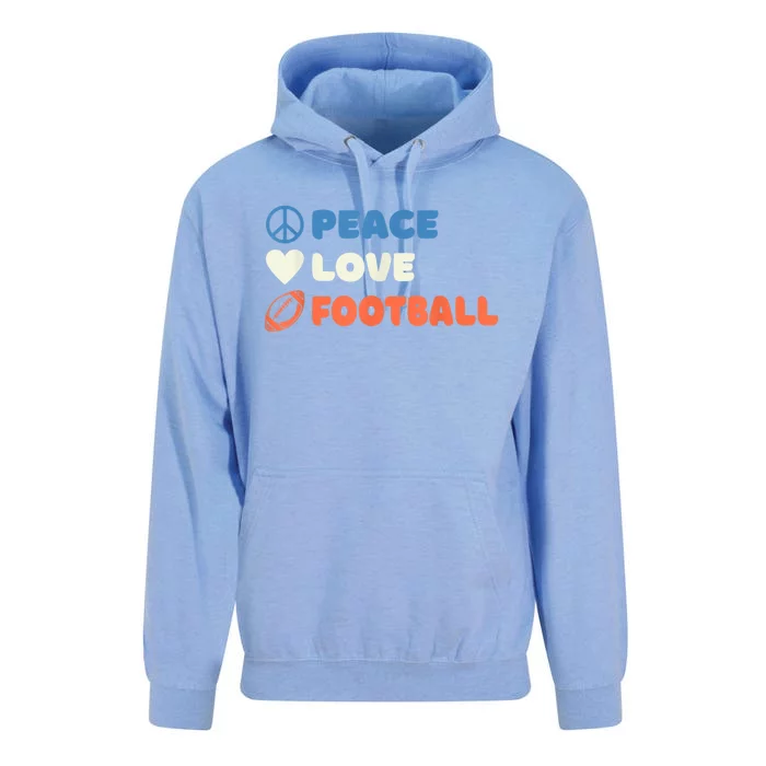 Peace Love Football Footballer Unisex Surf Hoodie