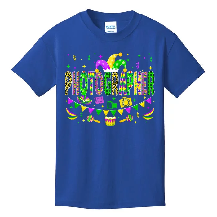 Photographer Lover Funny Mardi Gras Carnival Party Cool Gift Kids T-Shirt