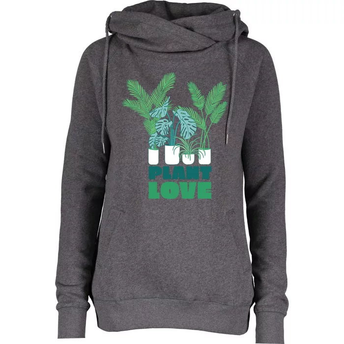 Plant Lover Fern Monstera Gift Womens Funnel Neck Pullover Hood