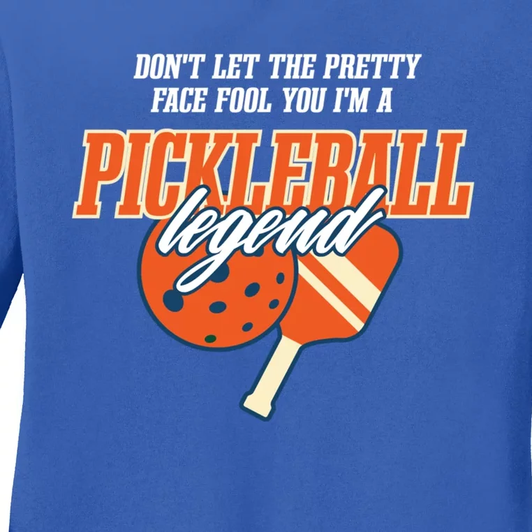 Pickleball Legend Funny Dinking Hobby Sports Gift Ladies Long Sleeve Shirt