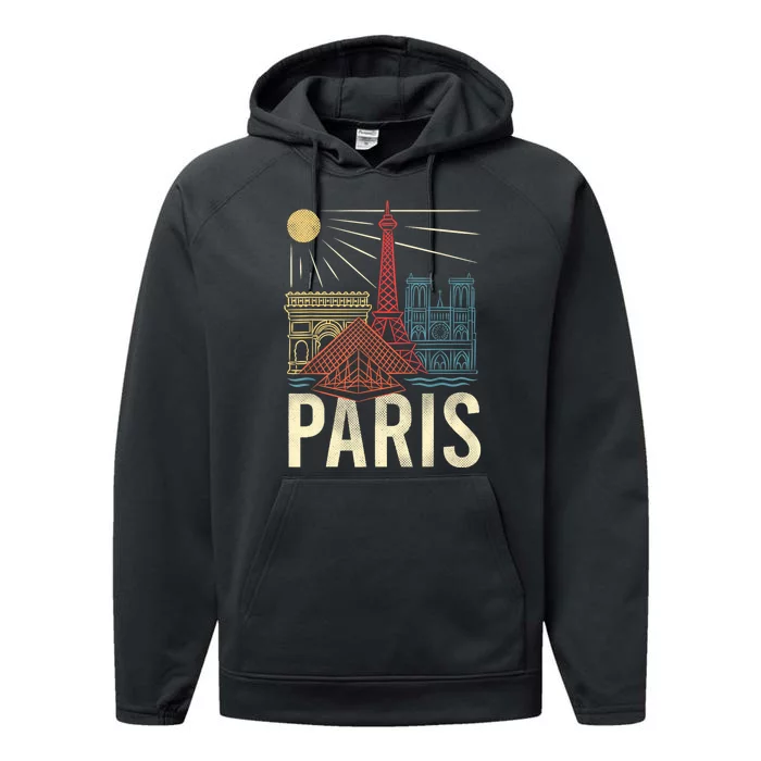 Paris Lover France Tourist Paris Art Paris Performance Fleece Hoodie