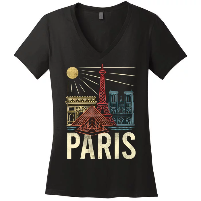 Paris Lover France Tourist Paris Art Paris Women's V-Neck T-Shirt