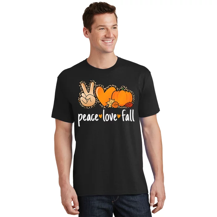 Peace Love Fall Pumpkin Autumn Thanksgiving T-Shirt