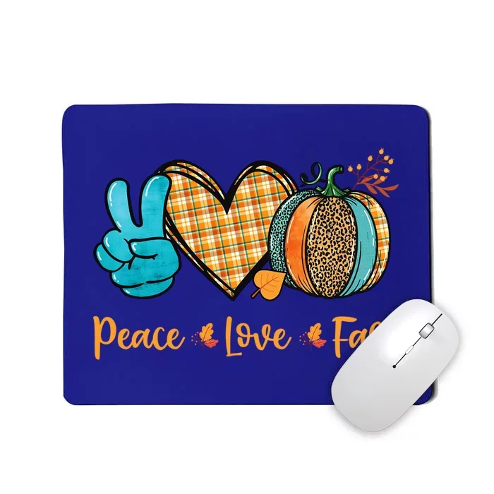 Peace Love Fall Pumpkin Autum Happy Fall Thanksgiving Gift Mousepad