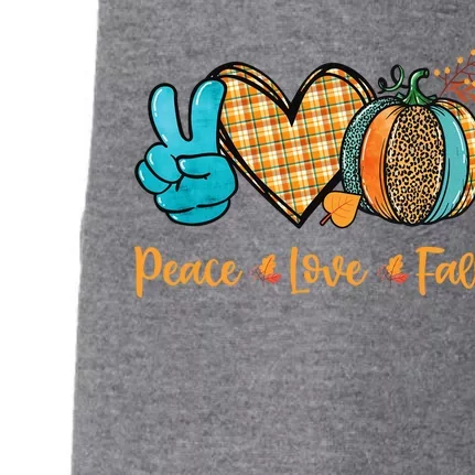 Peace Love Fall Pumpkin Autum Happy Fall Thanksgiving Gift Doggie 3-End Fleece Hoodie